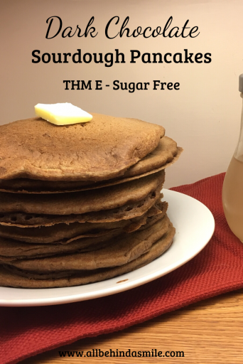 Dark Chocolate Sourdough Pancakes THM E sugar free